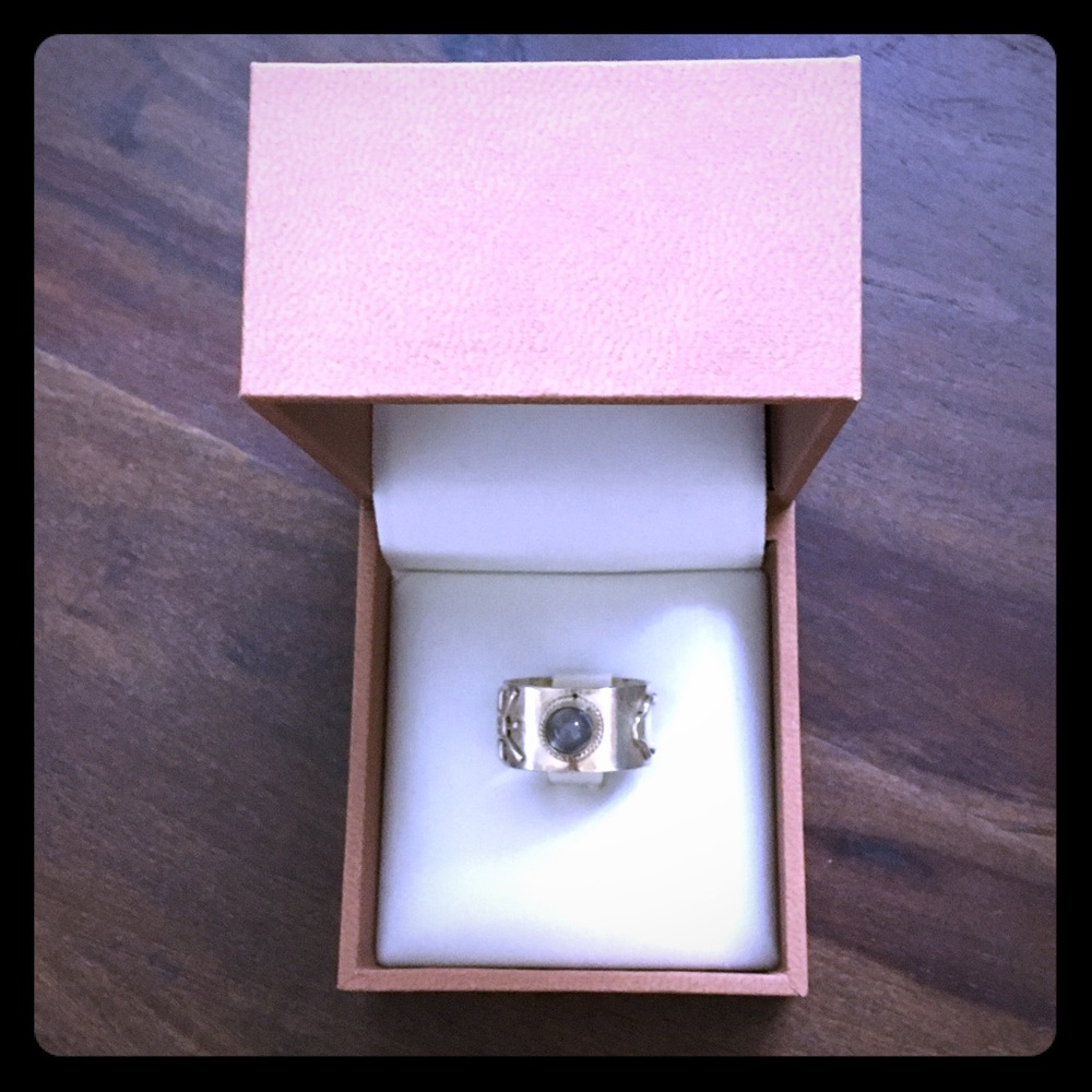 Violet Opal Gemstone Ring - 925 stamped